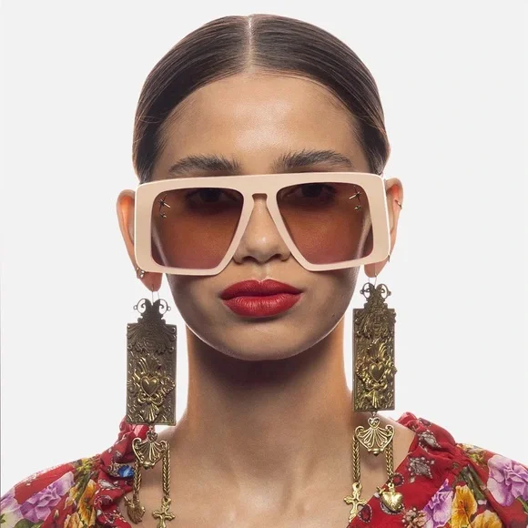 CAMILLA “Fully Booked” Ballet Pink oversized full face acetate boho sunglasses - Picture 2 of 7